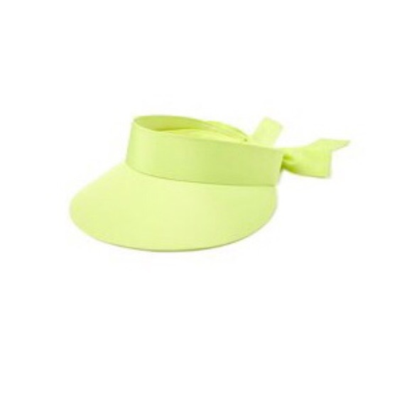 2 pack lemon Lime green tie‎ back summer ladies visor new - Picture 2 of 2